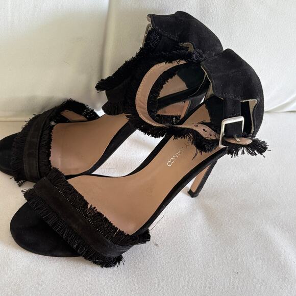 Tony Bianco Kimi Fringe Heels 6 Black Sandals Cocktail Travel Resort